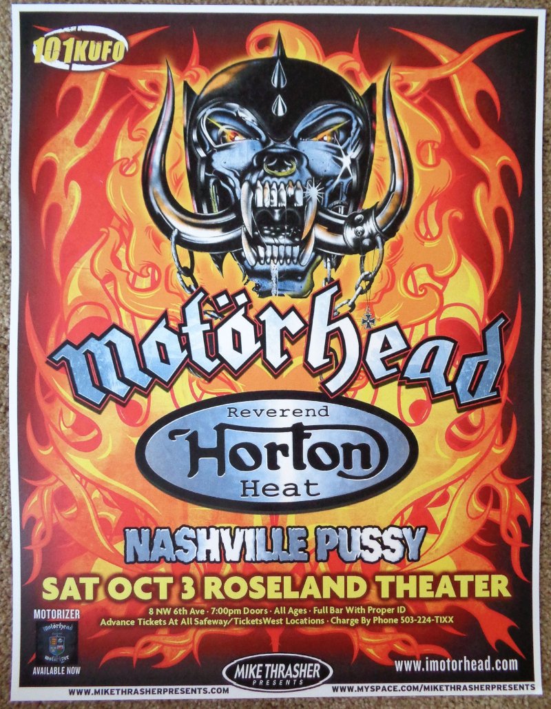 Image 0 of MOTORHEAD 2009 Gig POSTER Portland Oregon Concert LEMMY