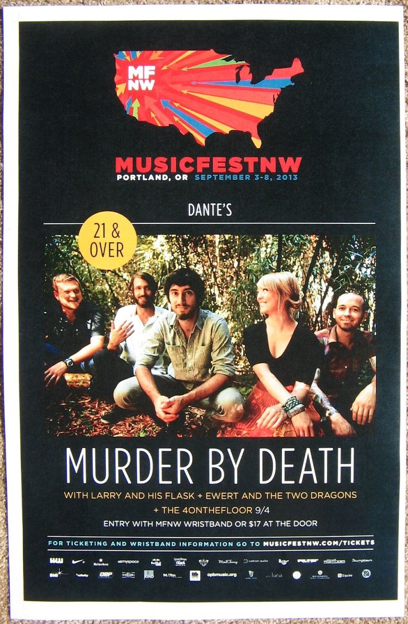 Image 0 of MURDER BY DEATH 2013 Gig POSTER MFNW Portland Oregon Musicfest NW Concert