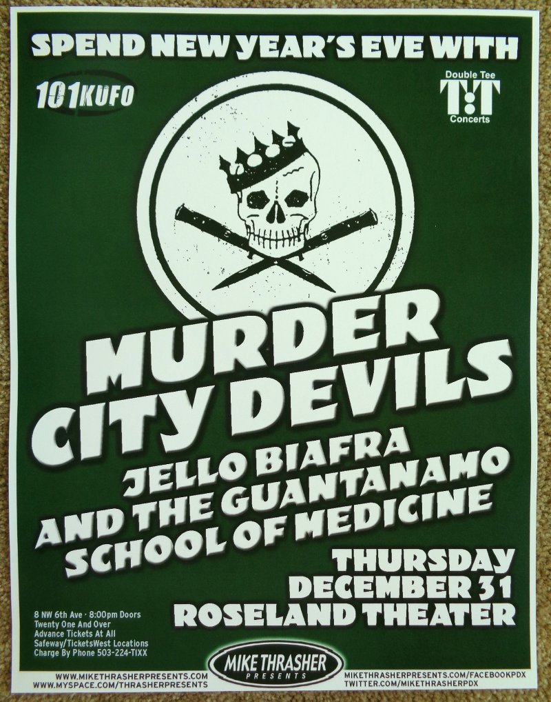 Image 0 of MURDER CITY DEVILS 2009 Gig POSTER Portland Oregon Concert