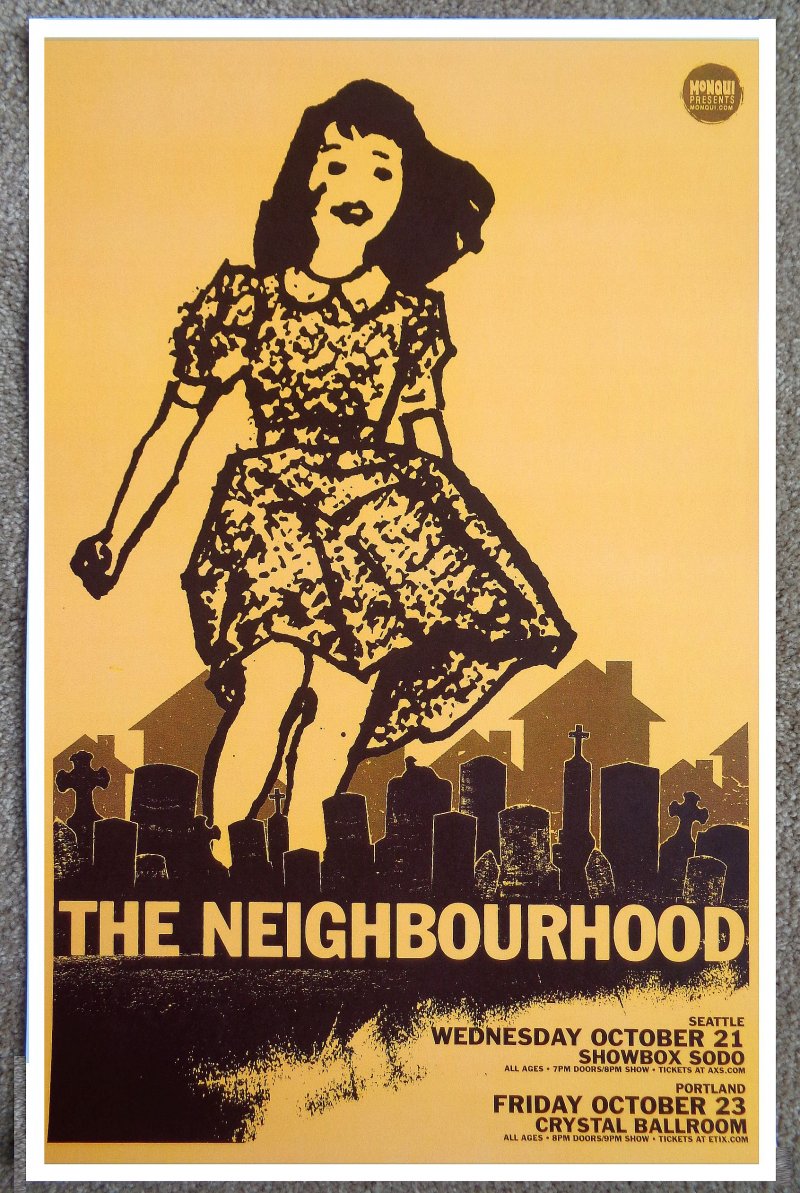 Neighbourhood THE NEIGHBOURHOOD 2015 Gig POSTER Wiped Out Oregon Seattle Concert