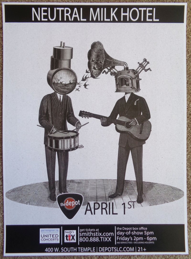 Image 0 of NEUTRAL MILK HOTEL 2014 Gig POSTER Salt Lake City Concert Utah 