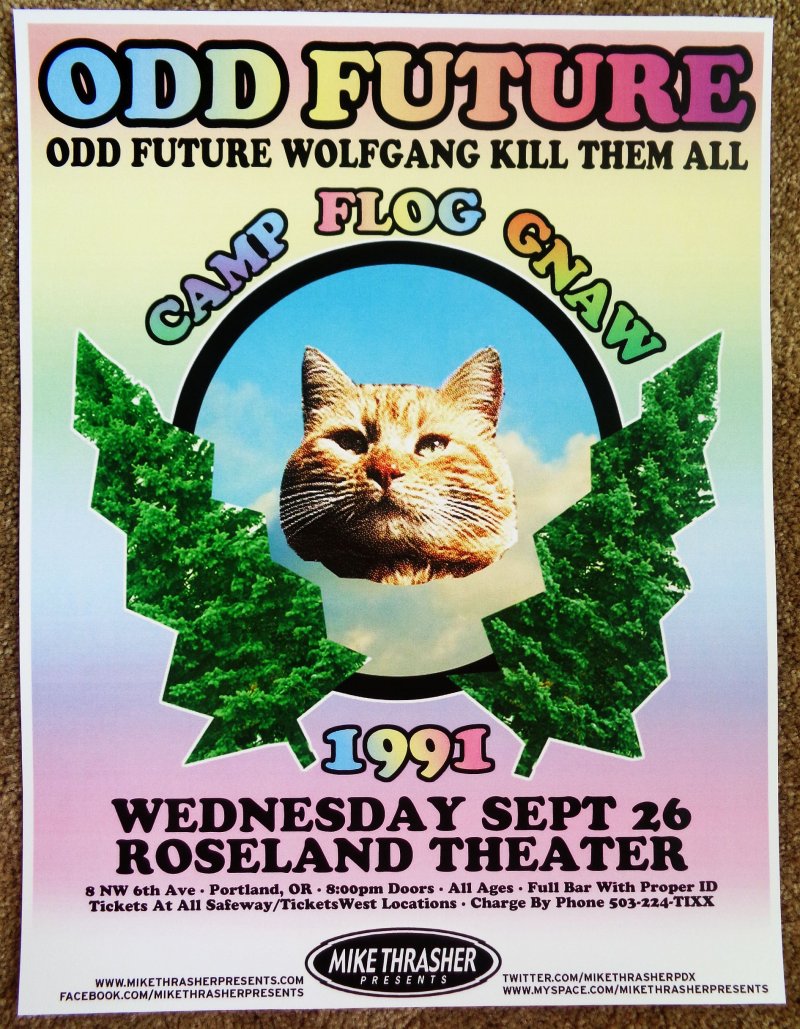 OFWGKTA Odd Future 2012 POSTER Gig Portland Oregon Tyler The Creator Concert