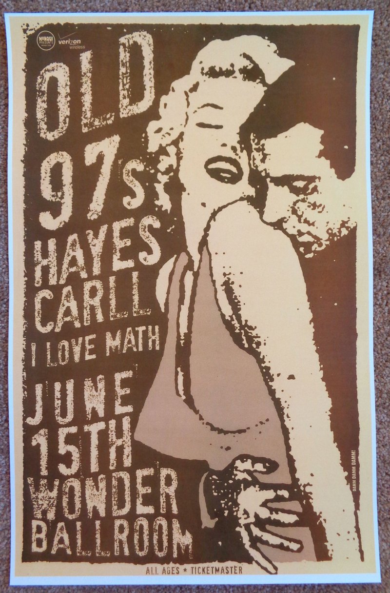 Image 0 of OLD 97'S Rhett Miller and HAYES CARLL 2008 POSTER Gig Portland Oregon Concert 