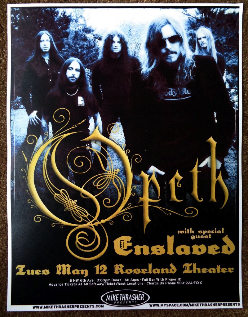 Image 0 of OPETH 2009 Gig POSTER Portland Oregon Concert 