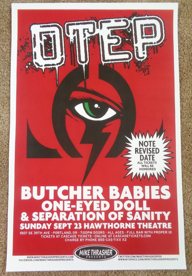 Image 0 of OTEP 2012 Gig POSTER Portland Oregon Concert 