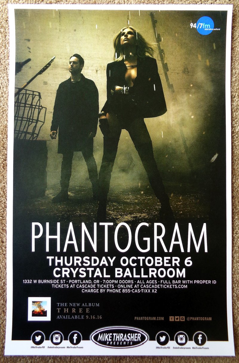 Image 0 of PHANTOGRAM 2016 Gig POSTER Portland Oregon Concert