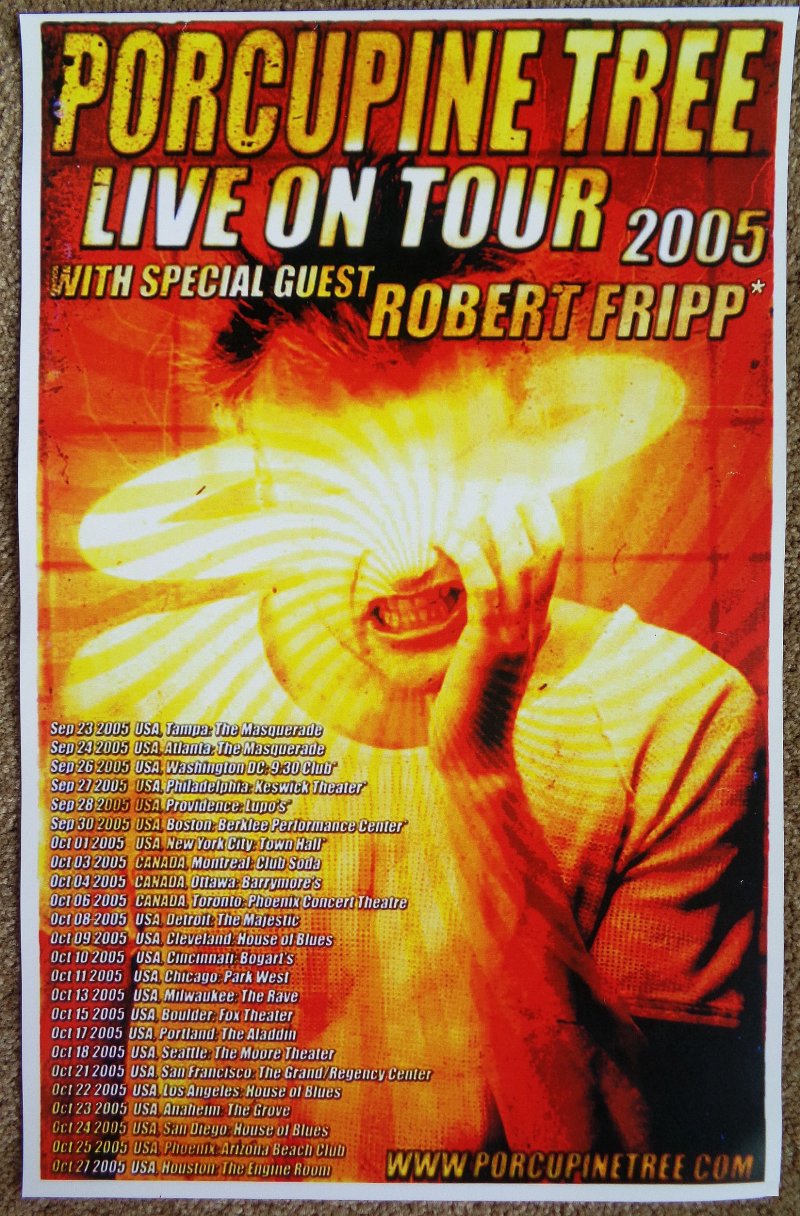 Image 0 of PORCUPINE TREE and ROBERT FRIPP Tour POSTER Fall 2005 Gig Concert