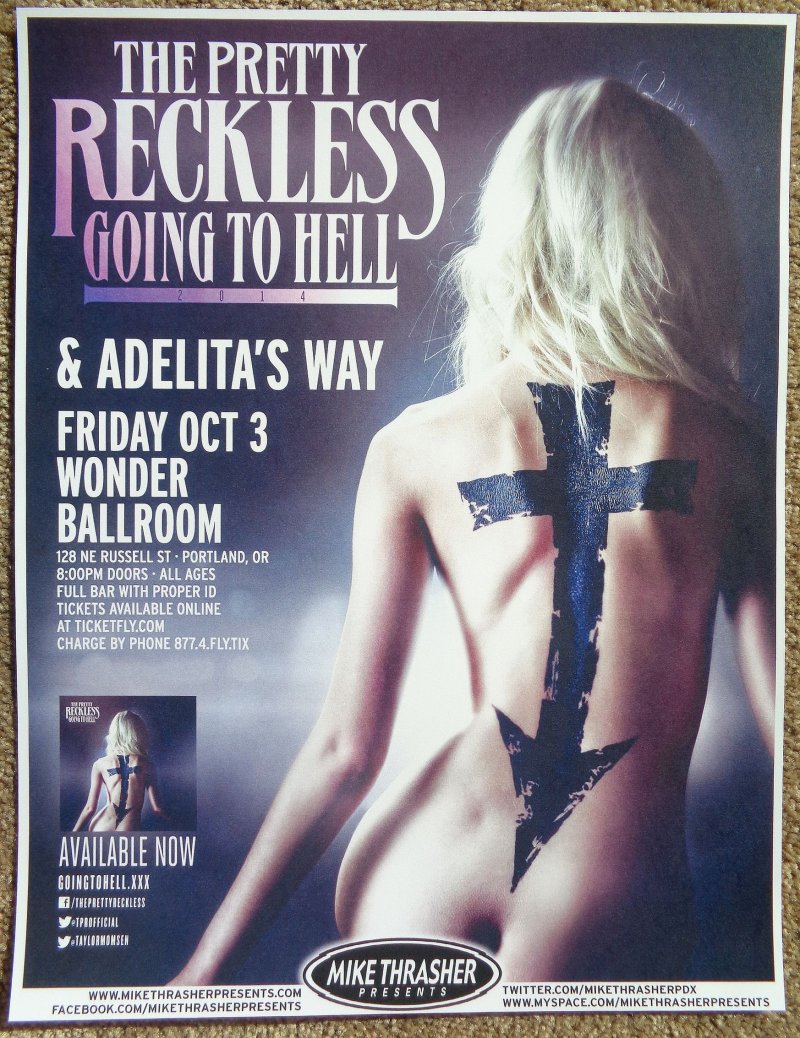 Image 0 of PRETTY RECKLESS Taylor Momsen Gig POSTER 2014 Concert Portland Oregon