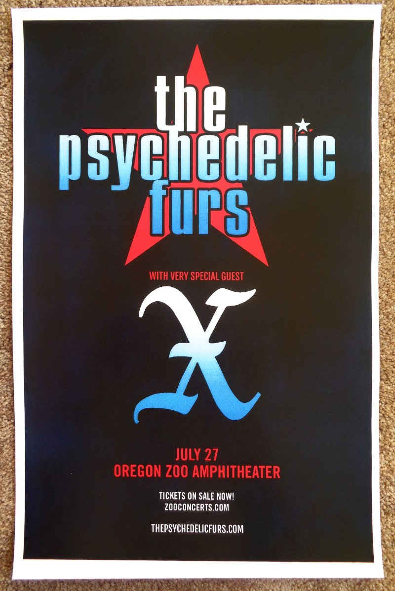 Image 0 of PSYCHEDELIC FURS & X Band 2018 Gig POSTER Portland Oregon Concert