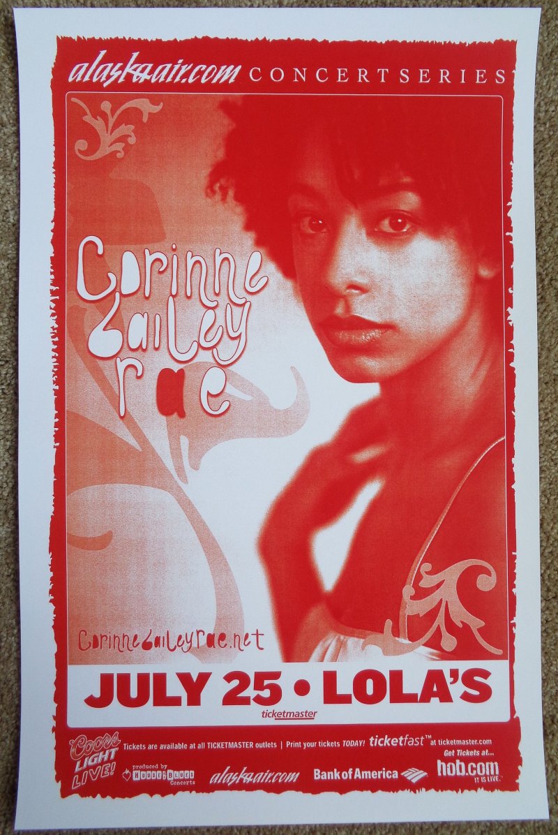 Rae CORINNE BAILEY RAE 2006 Gig POSTER Portland Oregon Concert 