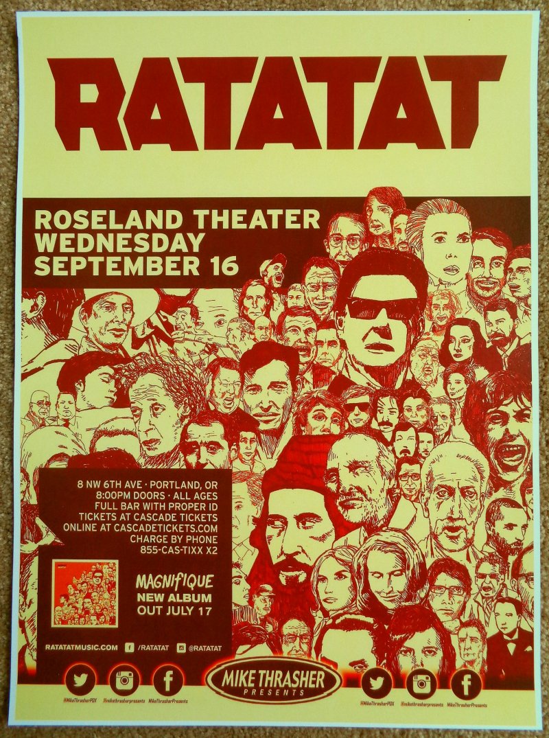 RATATAT 2015 Gig POSTER Portland Oregon Concert