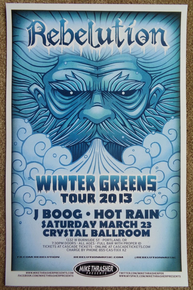 Image 0 of REBELUTION 2013 Gig POSTER Portland Oregon Concert Reggae