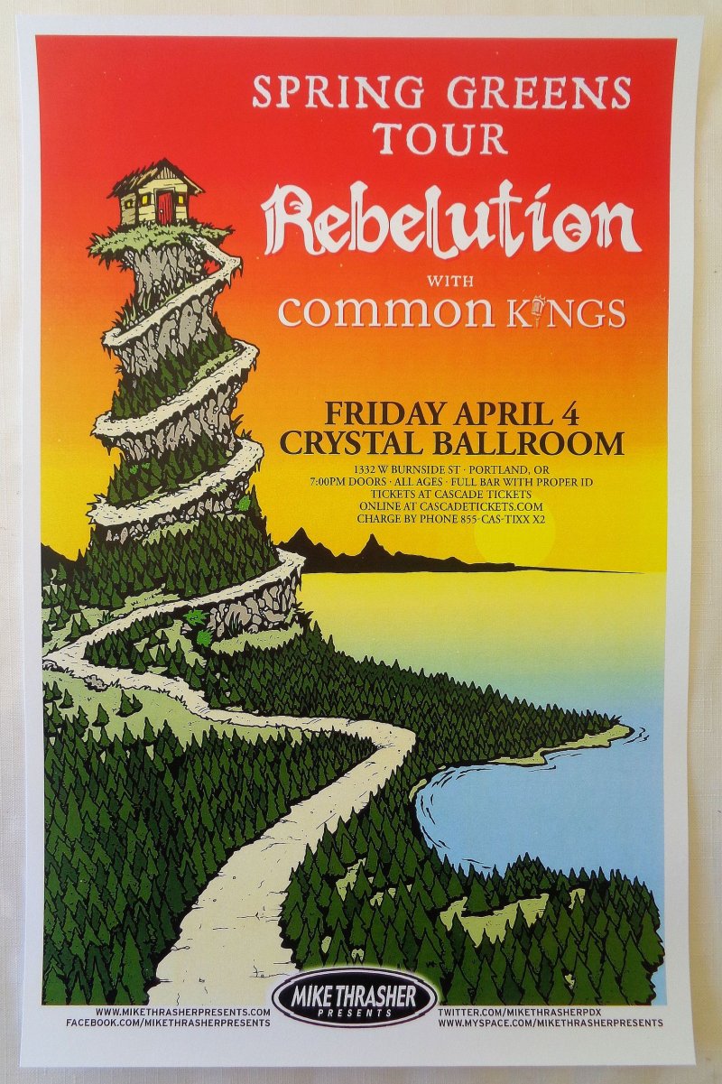 Image 0 of REBELUTION 2014 Gig POSTER Portland Oregon Concert Reggae