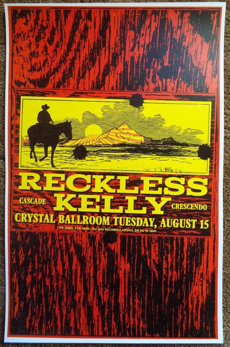 Image 0 of RECKLESS KELLY 2017 Gig POSTER Portland Oregon Concert