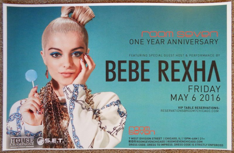 Image 0 of Rexha BEBE REXHA 2016 Gig POSTER Chicago Concert Illinois