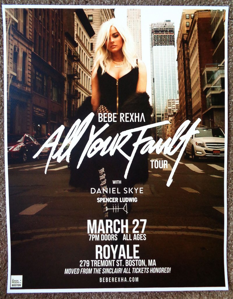 Image 0 of Rexha BEBE REXHA 2017 Gig POSTER Boston Concert Massachusetts