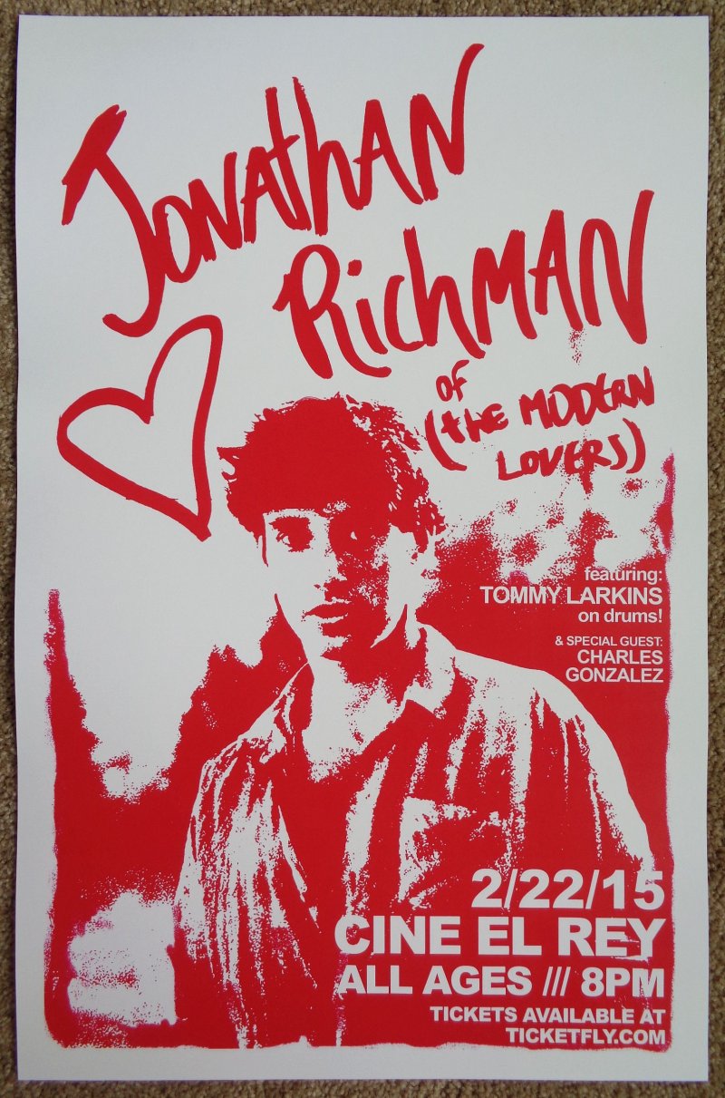 Jonathan Richman 2003 take me to the plaza promo poster Flawless New Old Stock 