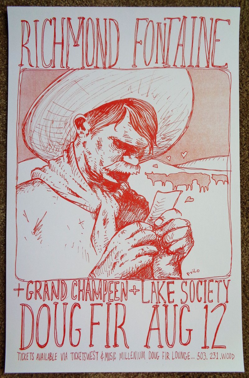 Image 0 of RICHMOND FONTAINE 2006 Gig Concert POSTER Portland Oregon Willy Vlautin