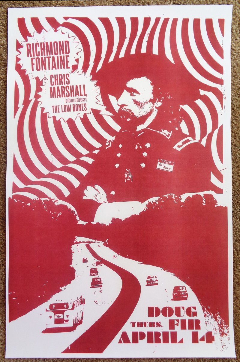 Image 0 of RICHMOND FONTAINE 2011 Gig Concert POSTER Portland Oregon Willy Vlautin