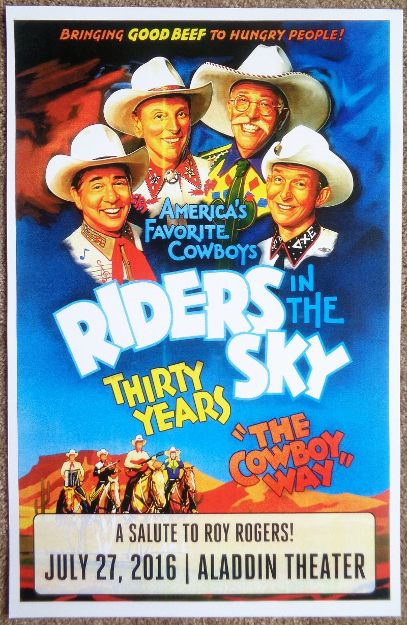 RIDERS IN THE SKY 2016 Gig POSTER Portland Oregon ROY ROGERS Tour Concert