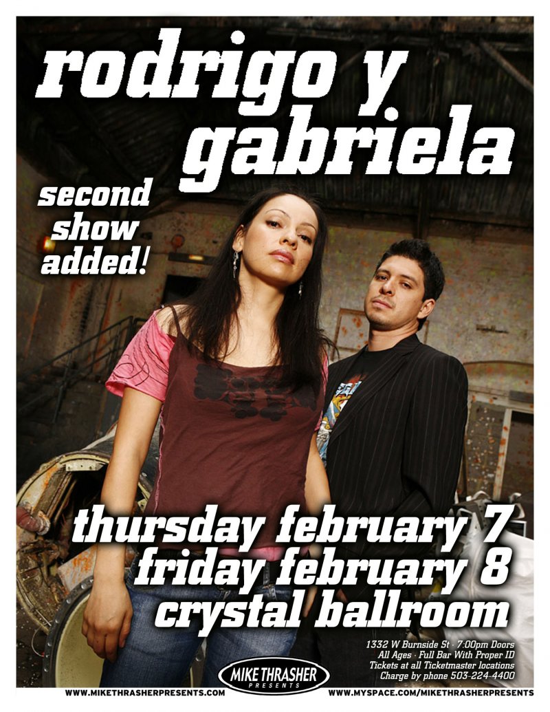 Image 0 of RODRIGO Y GABRIELA 2008 Gig POSTER Portland Oregon Concert 