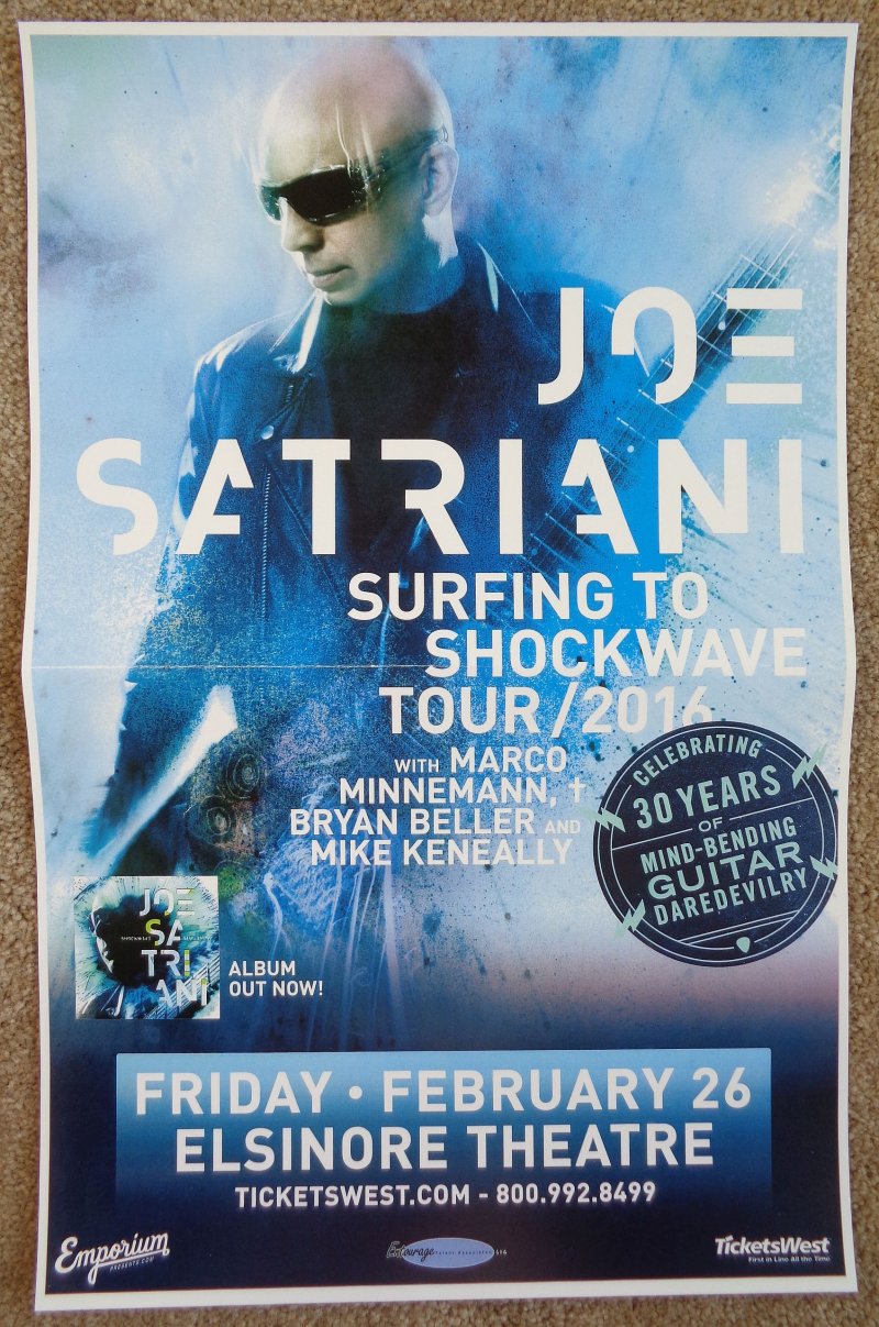 Image 0 of Satriani JOE SATRIANI 2016 Gig POSTER Salem Oregon Concert