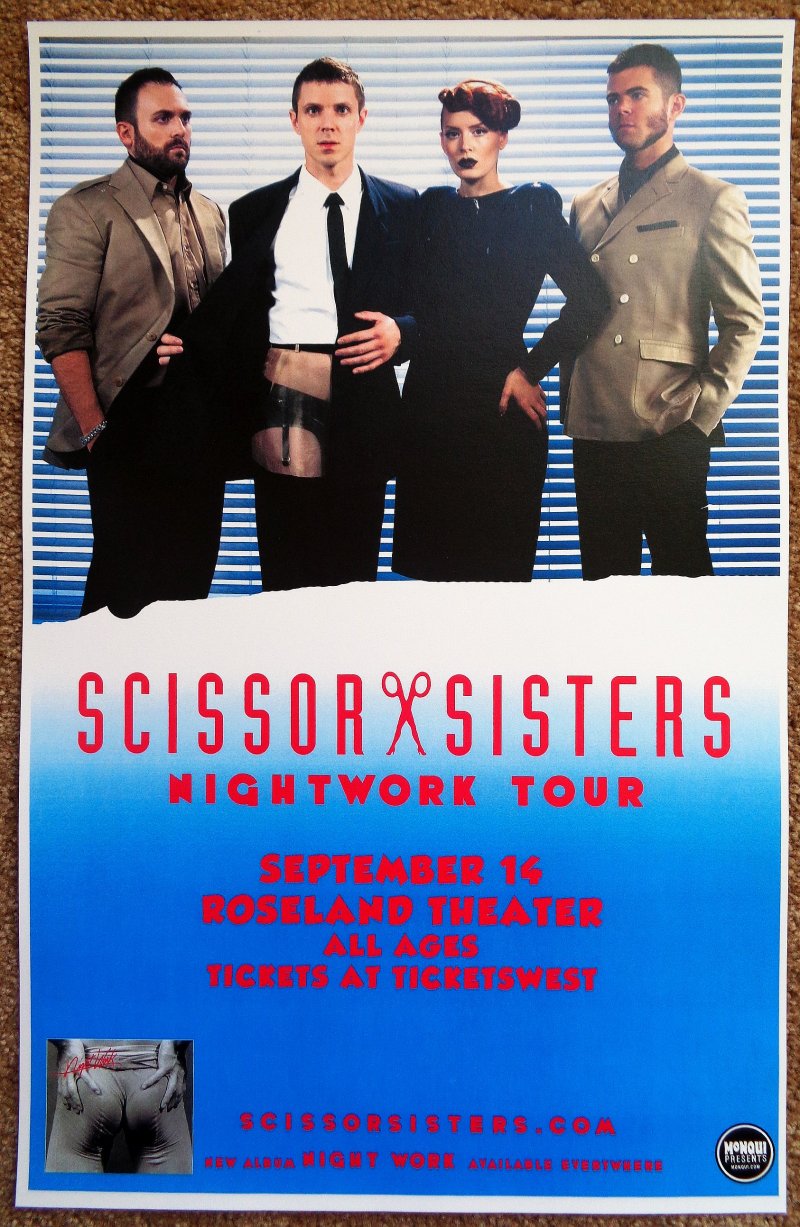 Image 0 of SCISSOR SISTERS 2010 Tour Gig POSTER Portland Oregon Nightwork Concert