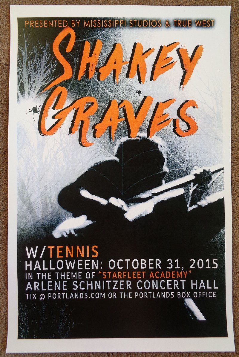 Image 0 of SHAKEY GRAVES 2015 Gig POSTER Portland Oregon Concert