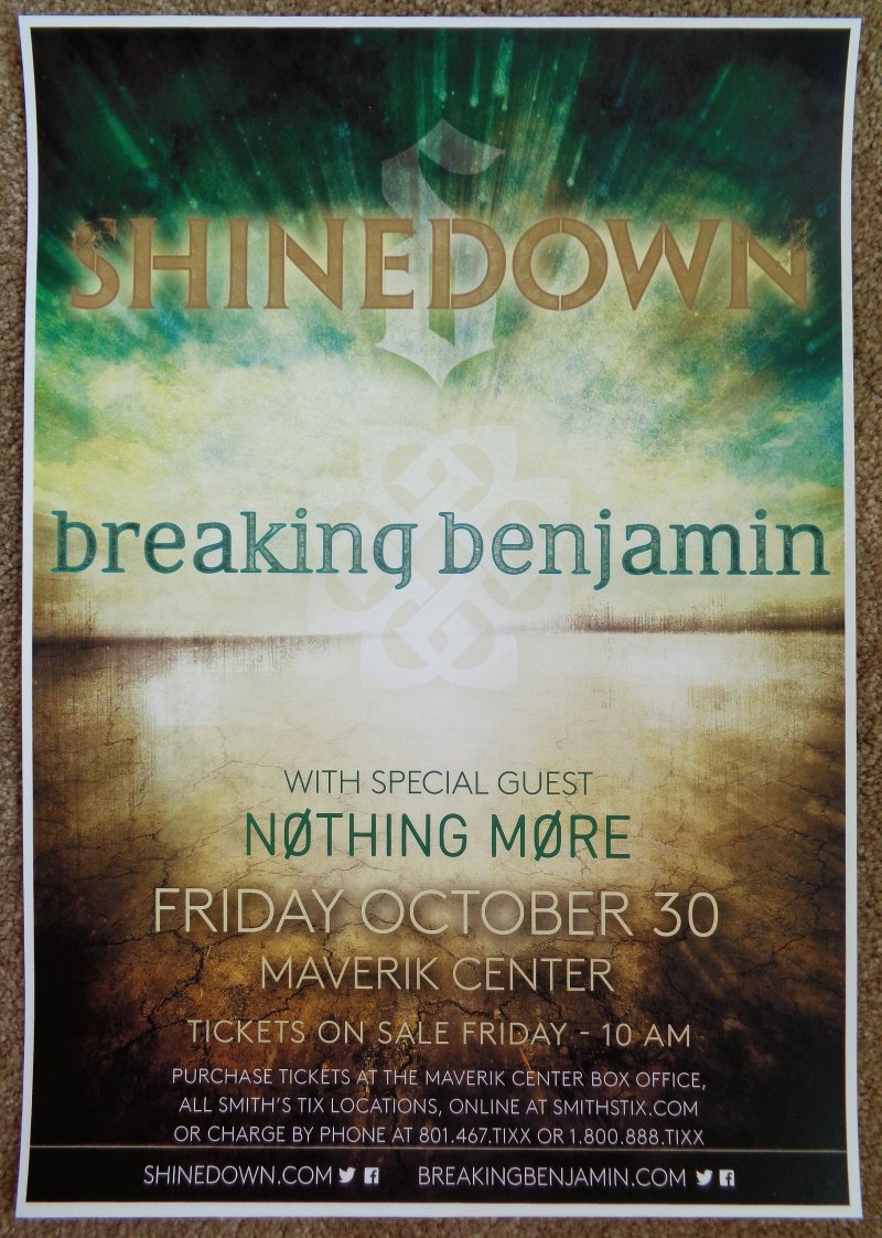 Image 0 of SHINEDOWN 2015 Gig POSTER Salt Lake City Utah Concert