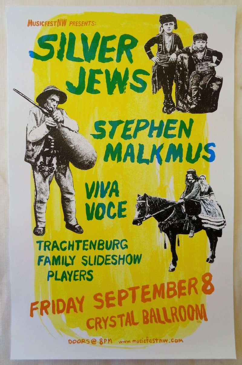 Image 0 of SILVER JEWS & STEPHEN MALKMUS 2006 POSTER Oregon MFMW Musicfest NW Gig Concert