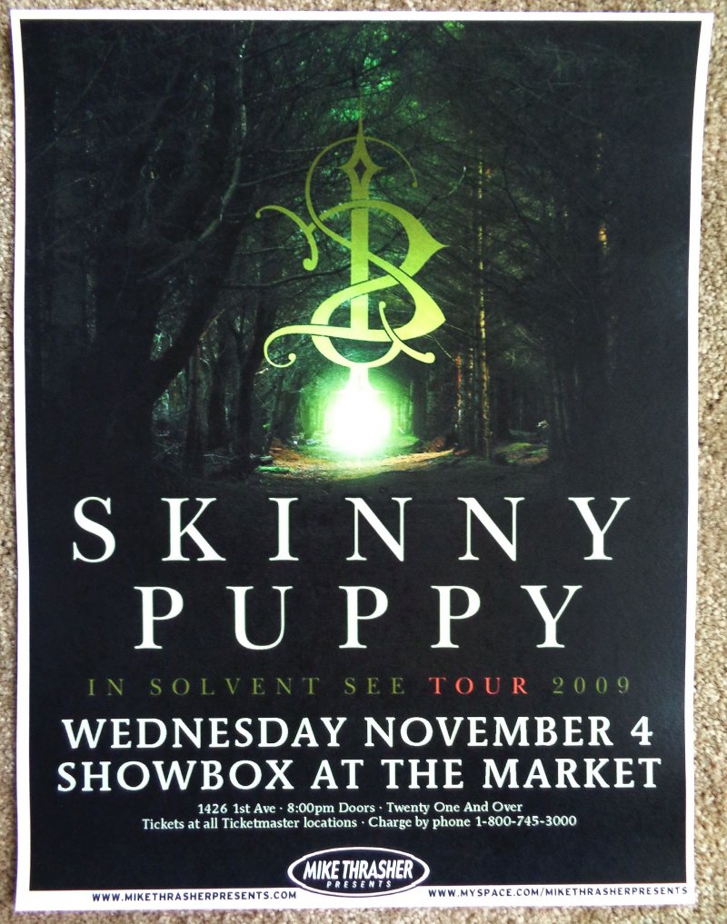 Image 0 of SKINNY PUPPY 2009 Gig POSTER Concert Seattle Washington