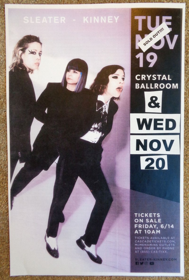 Image 0 of SLEATER-KINNEY 2019 Gig POSTER Portland Oregon Concert Version 1 of 2