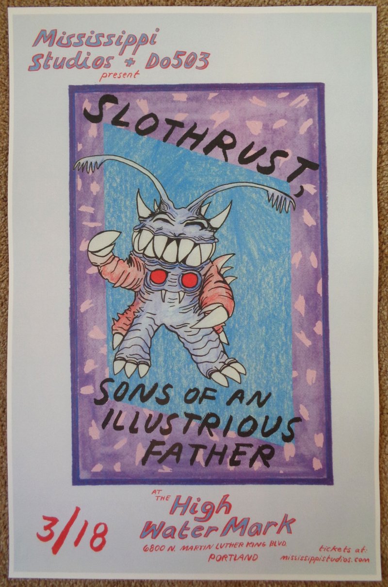 Image 0 of SLOTHRUST 2017 Gig POSTER Portland Oregon Concert