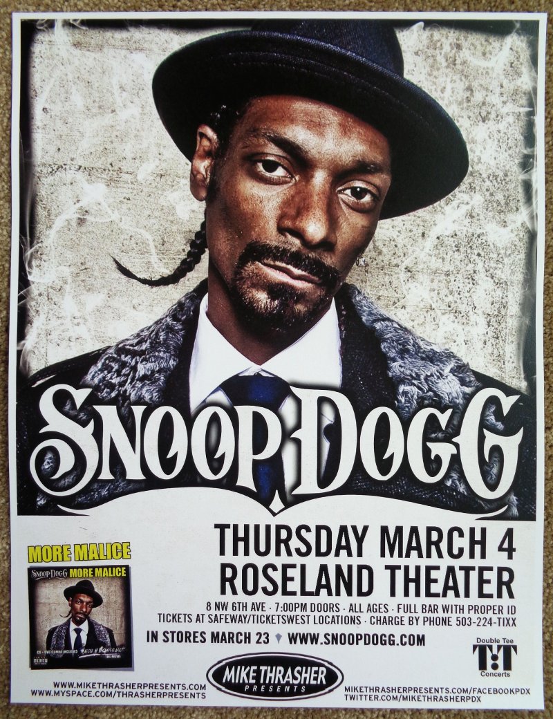 Image 0 of SNOOP DOGG 2010 Gig POSTER Portland Oregon Concert 