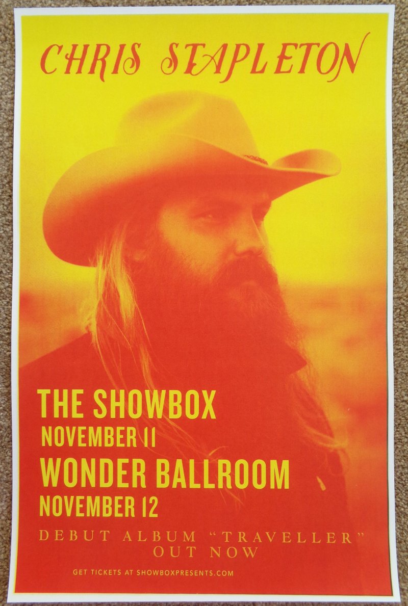 Image 0 of Stapleton CHRIS STAPLETON 2015 Gig POSTER Concert Portland Oregon Seattle WA.