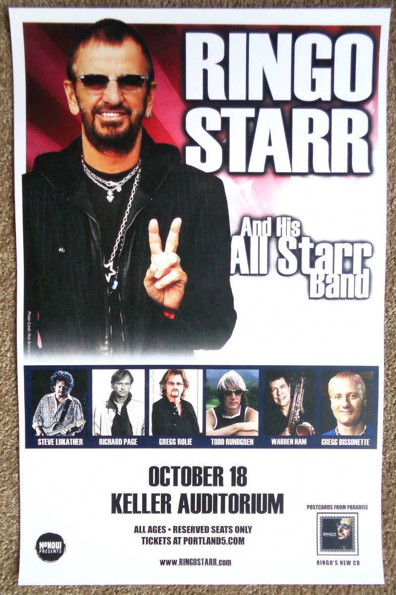 Image 0 of Starr RINGO STARR 2016 Gig POSTER Portland Oregon Concert Version 1