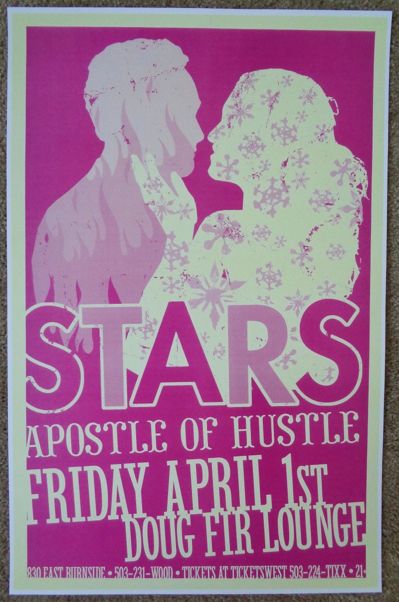 Image 0 of STARS 2005 Gig POSTER Portland Oregon Concert Set Yourself On Fire 