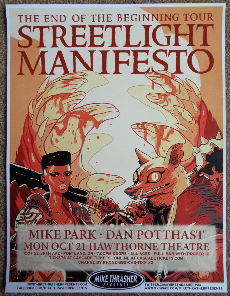 Image 0 of STREETLIGHT MANIFESTO 2013 Gig POSTER Portland Oregon Concert