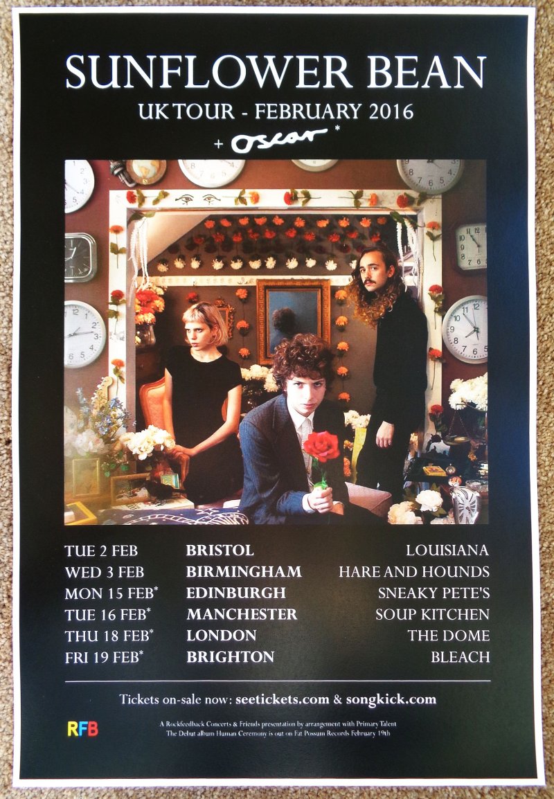 Image 0 of SUNFLOWER BEAN 2016 Tour POSTER United Kingdom Gig Concert 