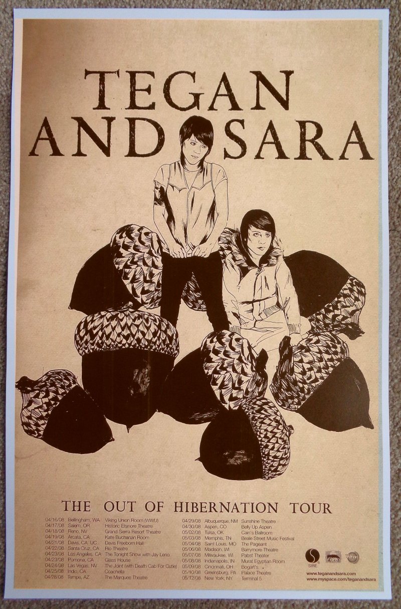 Image 0 of TEGAN AND SARA 2008 Tour POSTER Out Of Hibernation Gig Concert 