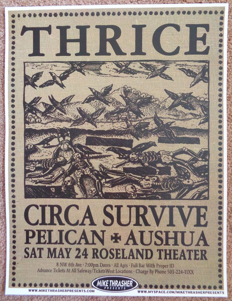 Image 0 of THRICE 2008 Gig POSTER Portland Oregon Concert 