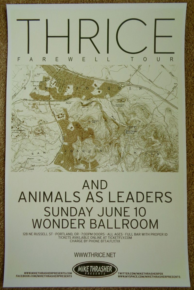 Image 0 of THRICE 2012 Gig POSTER Portland Oregon Concert 