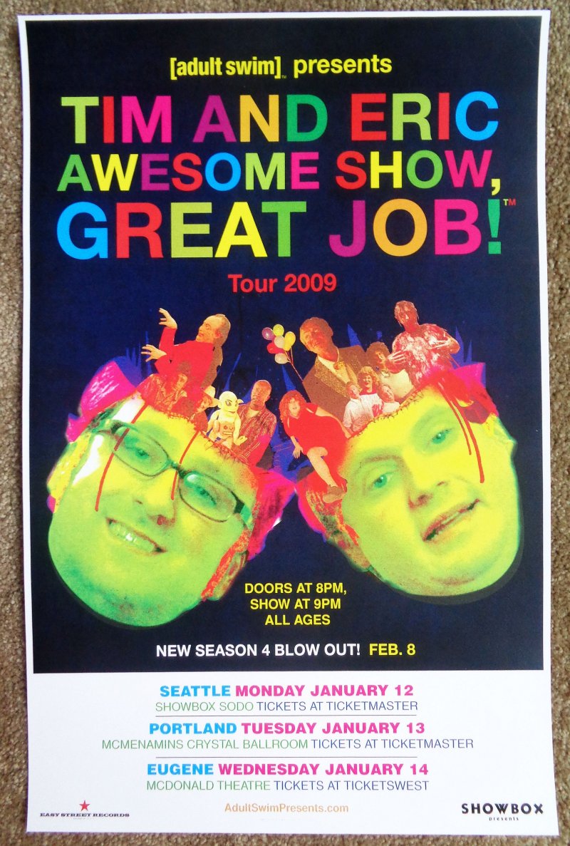 Image 0 of TIM And ERIC 2009 Gig POSTER Seattle & Portland Oregon Comedy
