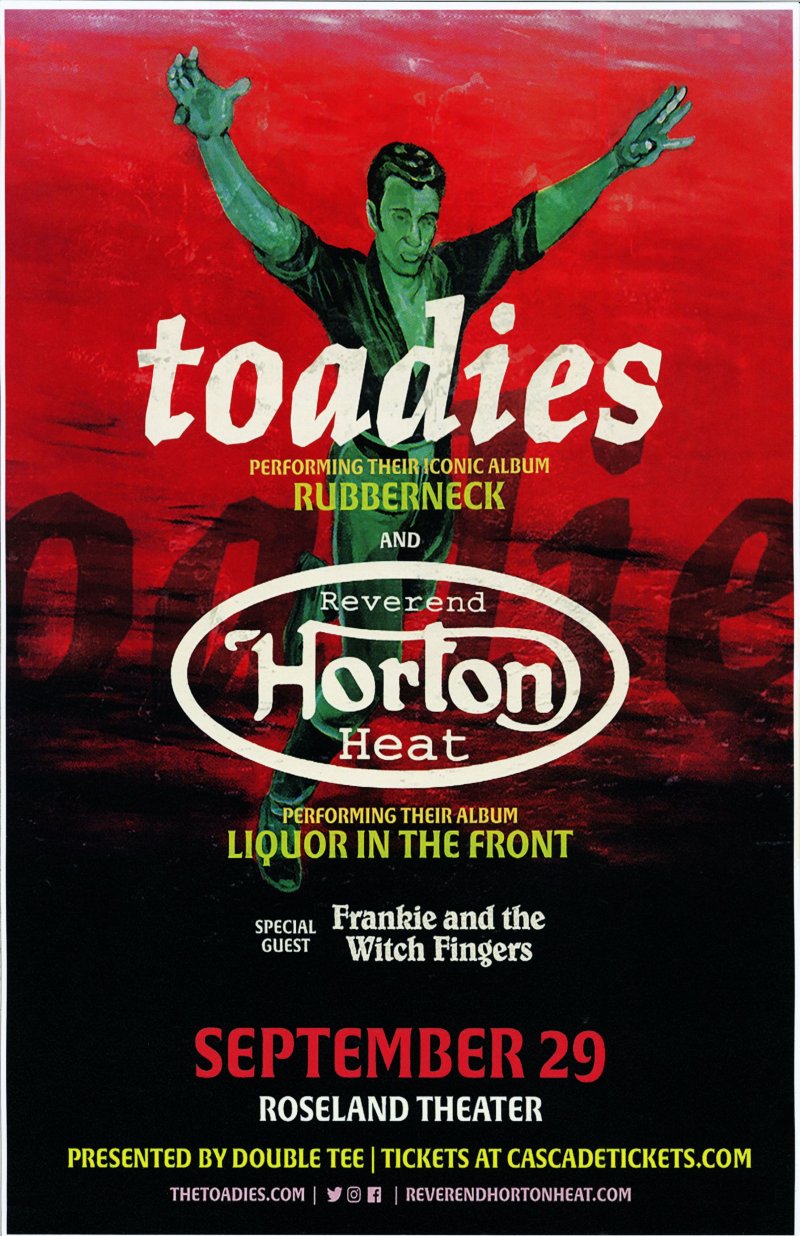 Heat REVEREND HORTON HEAT / TOADIES 2021 Gig POSTER Portland Oregon Concert