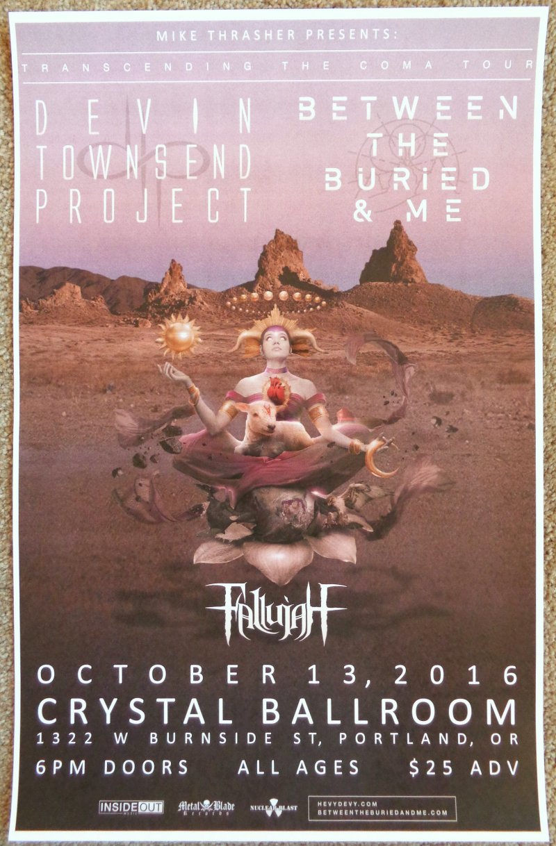 Image 0 of Townsend DEVIN TOWNSEND 2016 Gig POSTER Portland Oregon Concert