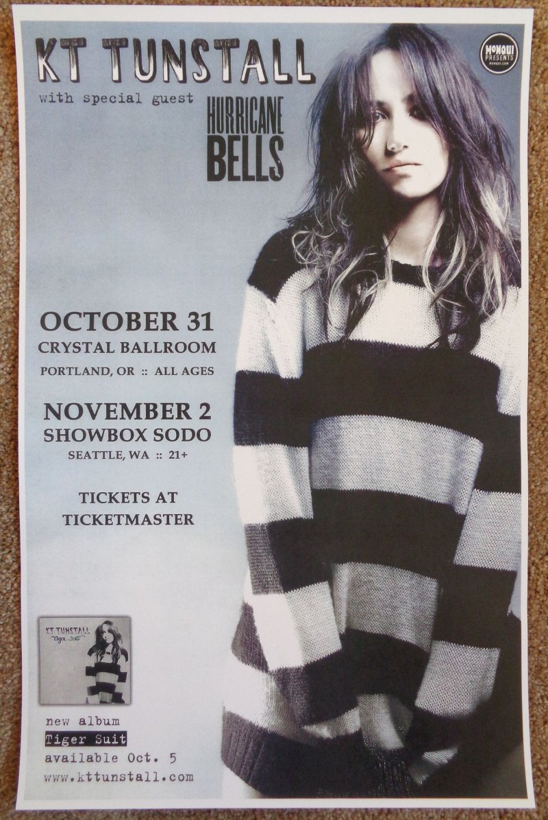 Image 0 of Tunstall KT TUNSTALL 2010 Gig POSTER Seattle & Portland Oregon Concert