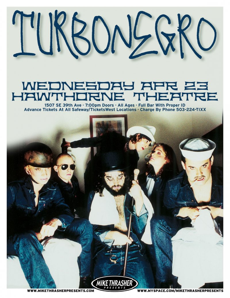 Image 0 of TURBONEGRO 2008 Gig POSTER Portland Oregon Concert