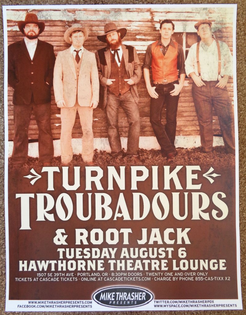 Image 0 of TURNPIKE TROUBADOURS 2013 Gig POSTER Portland Oregon Concert