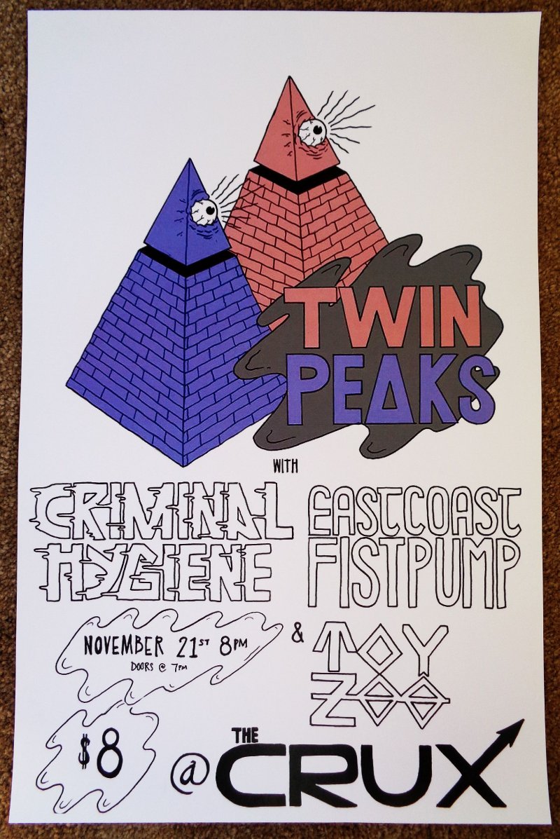 Image 0 of TWIN PEAKS 2014 Gig POSTER Boise Idaho Wild Onion Concert