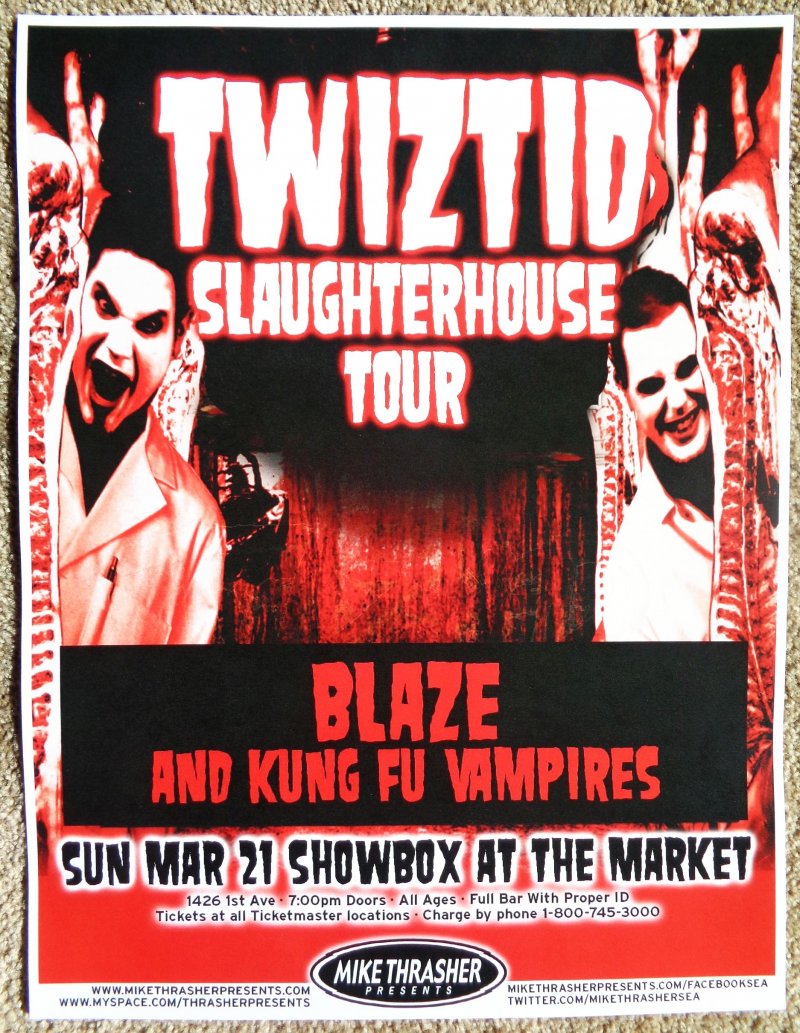 Image 0 of TWIZTID 2010 Gig POSTER Seattle Washington Slaughterhouse Tour Concert